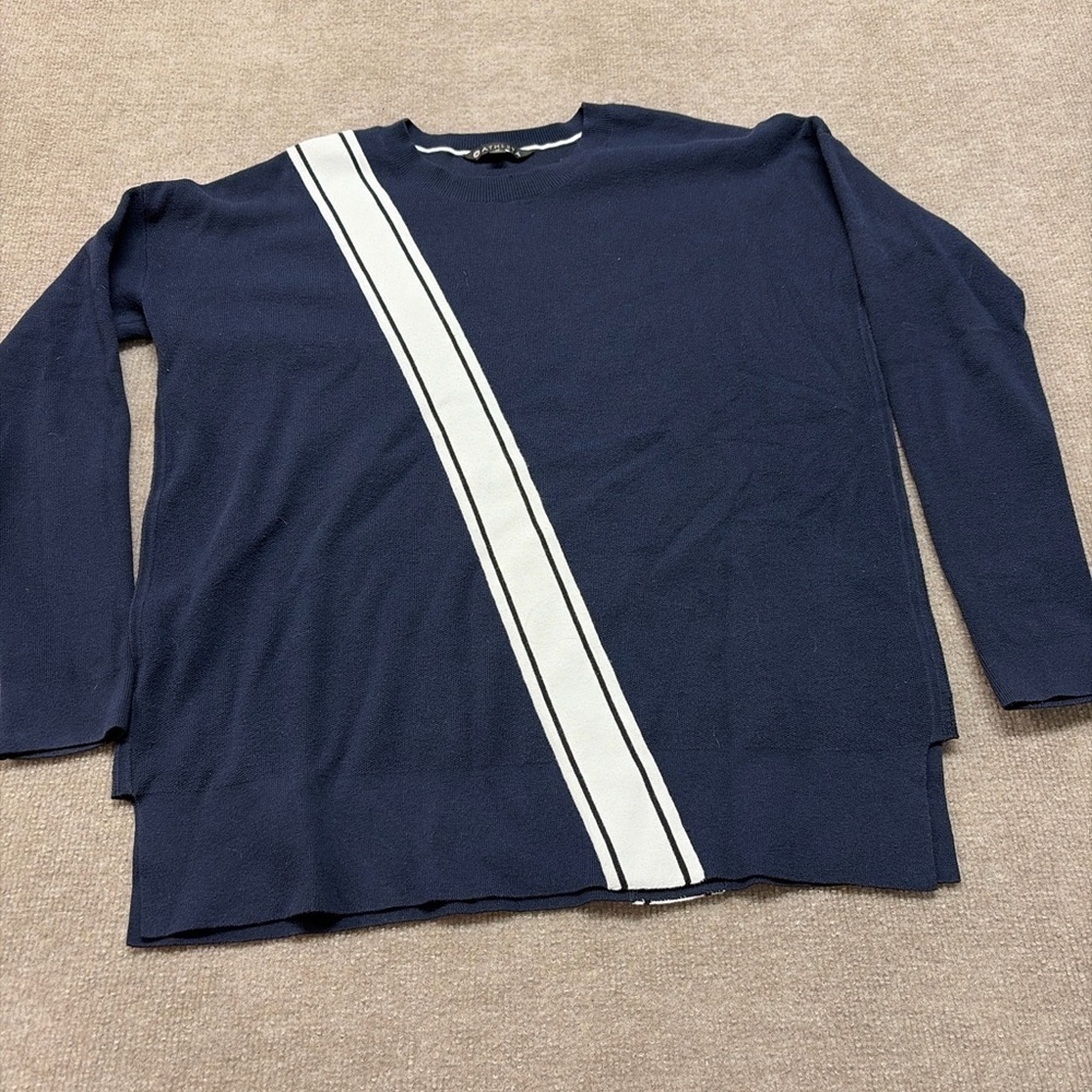 Athleta Diagonal Stripe Pullover Sweater – Size Medium 1819
